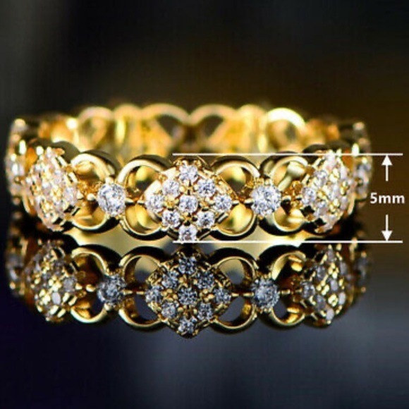 New 18k gold plated diamond ring - Picture 4 of 4